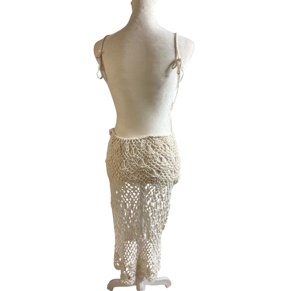 Crochet‎ Knit Dress Women's Small/Medium Sleeveless Backless Cover Up Stretch - Picture 3 of 6